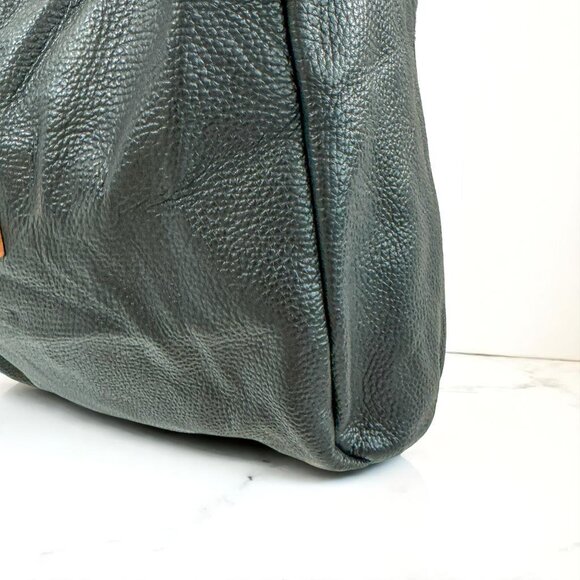 Valentina Italy Black Pebbled Leather Hobo Tote Bag – Women's Large Shoulder Pur - Picture 8 of 13